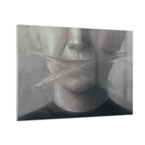 Glastavla - Bild på glas - Inte ett ord - 100x70 cm