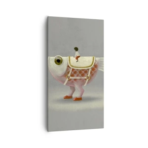 Canvastavla - Bild på duk - Fiskryttare - 55x100 cm