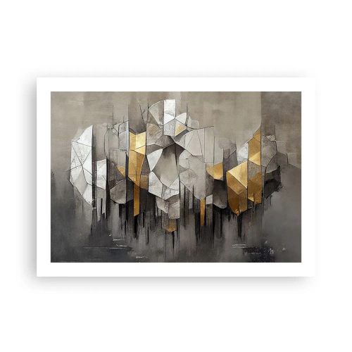 Affisch - Komposition av is och ljus - 70x50 cm