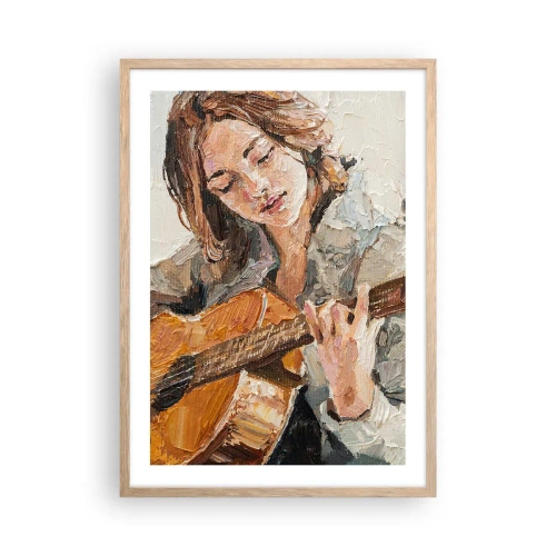 Affisch i ram av ljusek - Konsert för gitarr och en flickas hjärta - 50x70 cm