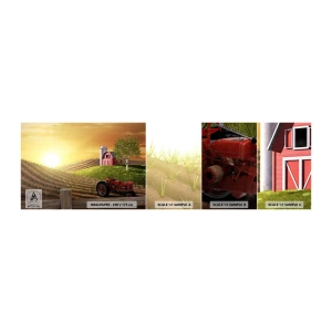 Provbit av självhäftande fototapet Deluxe Sticker - Sagolik farm - Odla, Landskap, Traktor - 100x30 cm