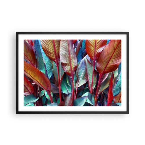 Affisch i svart ram - En färgglad tätskog - 70x50 cm