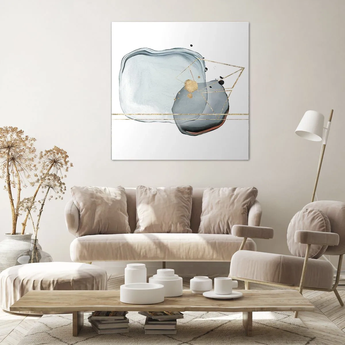 Canvastavla - Bild på duk - En studie av droppar - 50x50 cm