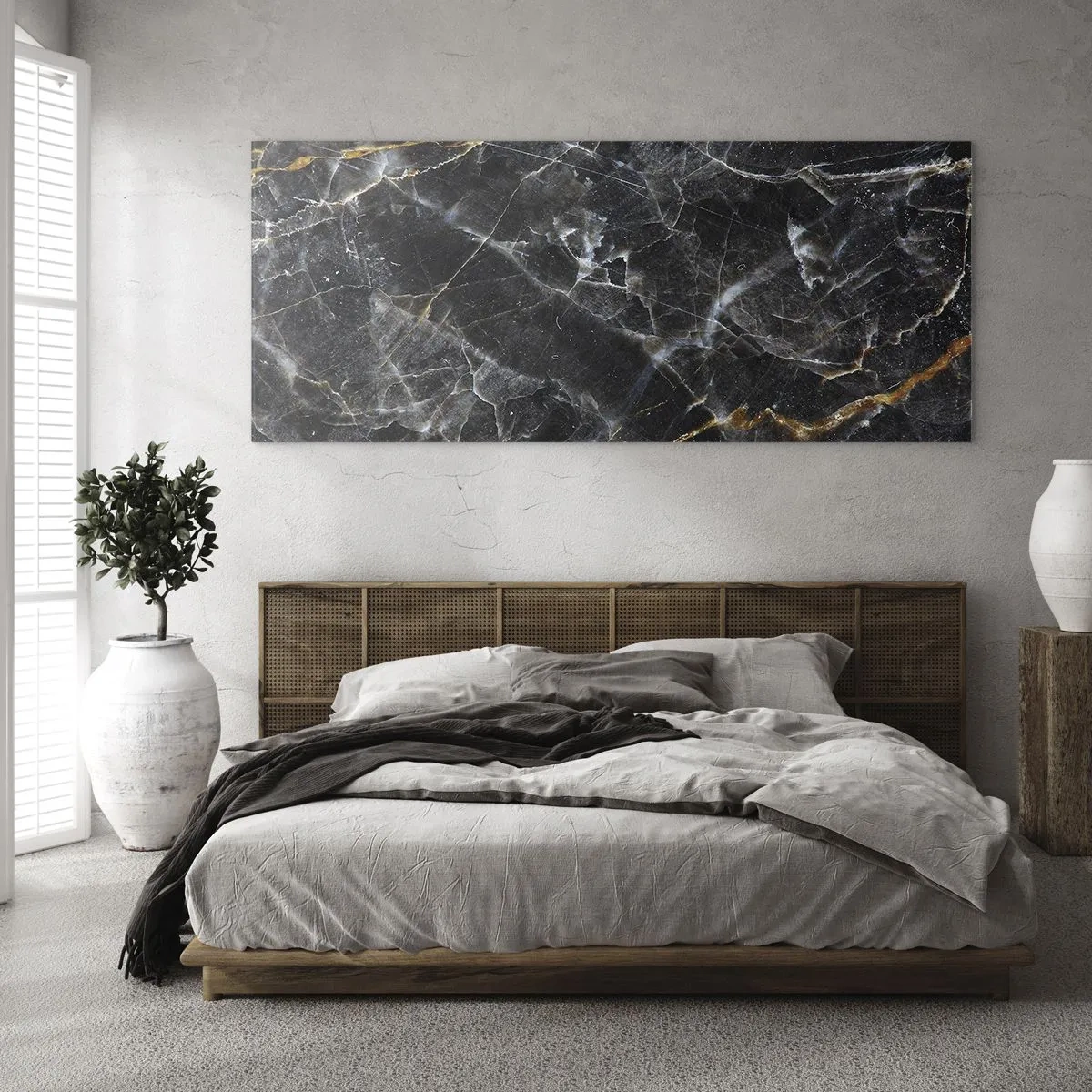 Glastavla - Bild på glas - Stenens interna liv - 140x50 cm