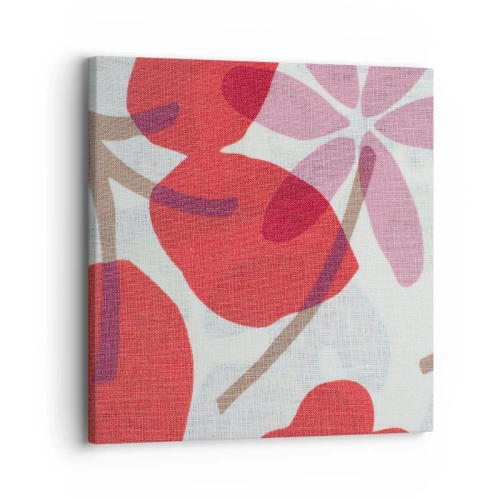 Canvastavla - Bild på duk - Blomsterkomposition i rosa - 30x30 cm