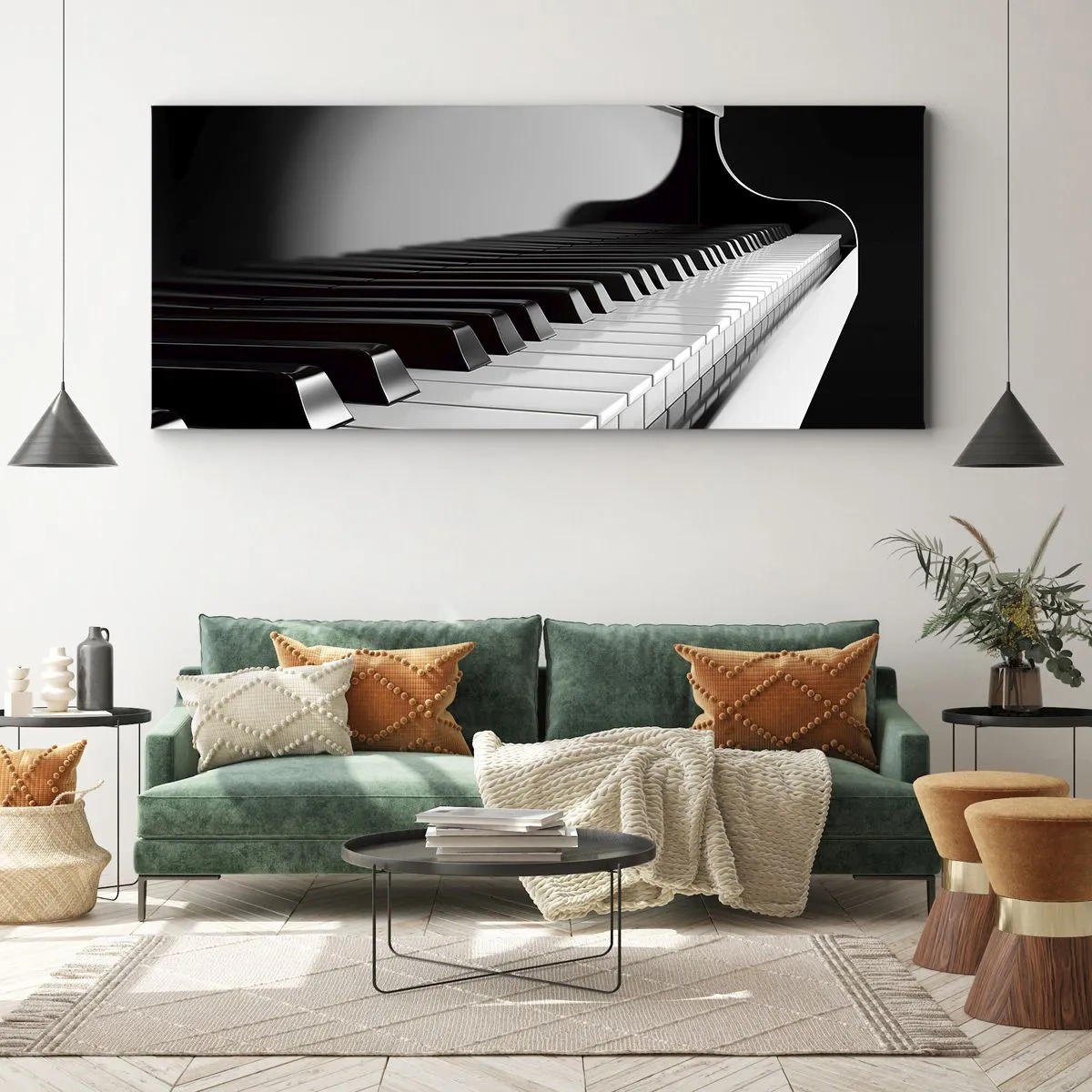 Canvastavla - Bild på duk - Harmoni av former och färger - 120x50 cm