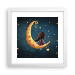 Affisch i vit ram - En gång i tiden... - 30x30 cm