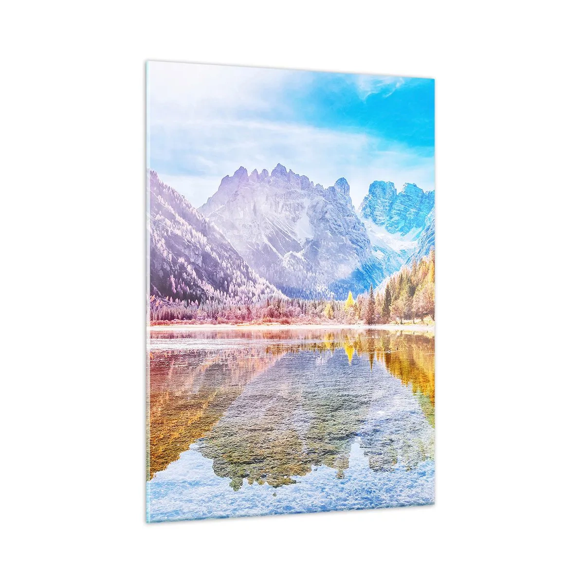 Glastavla - Bild på glas - Det är redan höst i fjällen - 50x70 cm