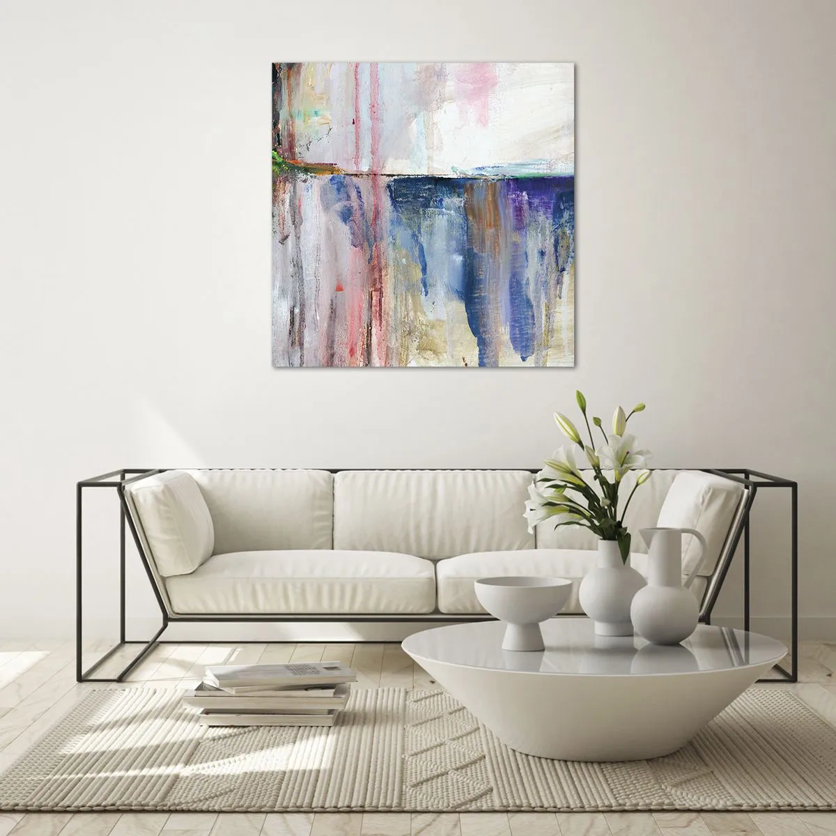 Glastavla - Bild på glas - Färgrika intryck och associationer - 70x70 cm