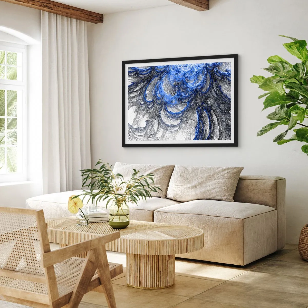 Affisch i svart ram - Vågens födsel - 70x50 cm