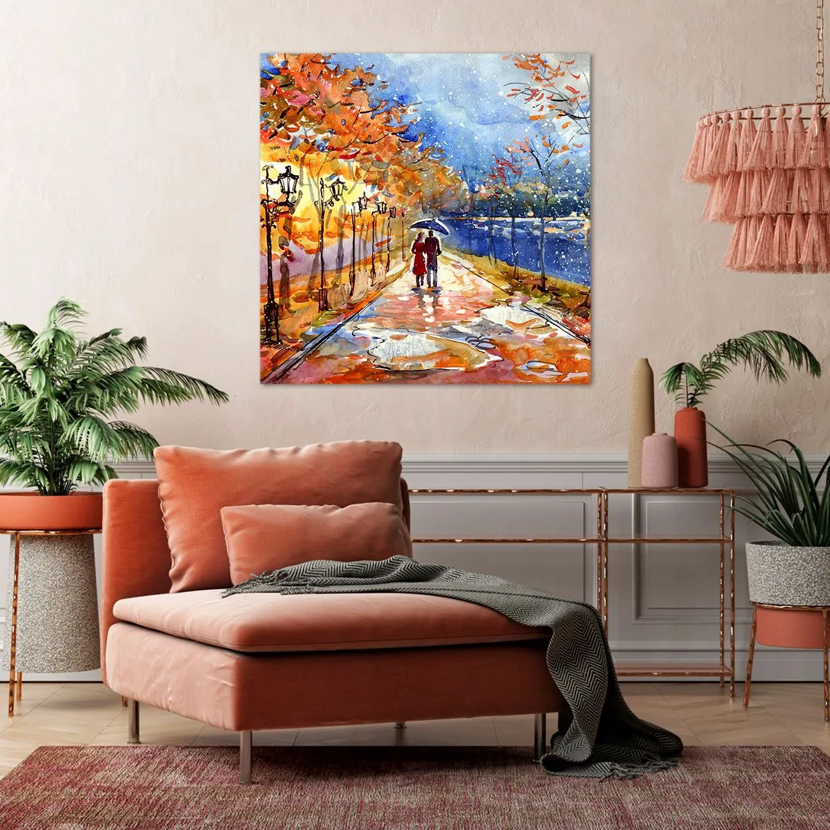 Canvastavla - Bild på duk - Tillsammans mot tidens gräns - 30x30 cm