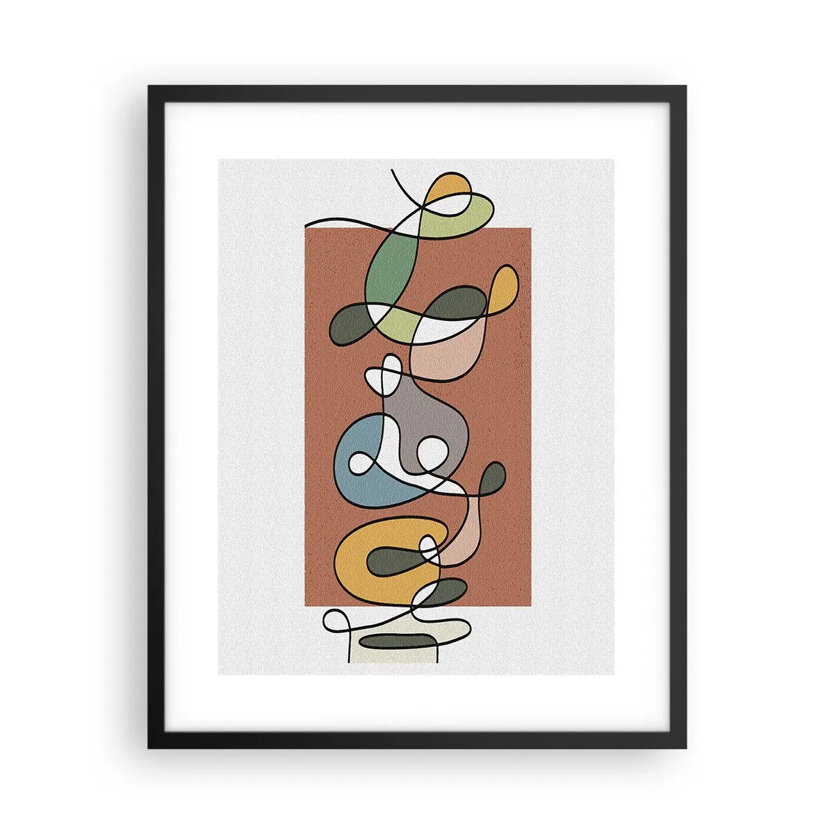 Affisch i svart ram - Abstraktion: en färgglad dans - 40x50 cm