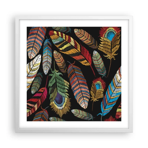 Affisch i vit ram - Fågelkarneval - 50x50 cm