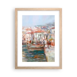 Affisch i ram av ljusek - Pastellfärgad semester - 30x40 cm