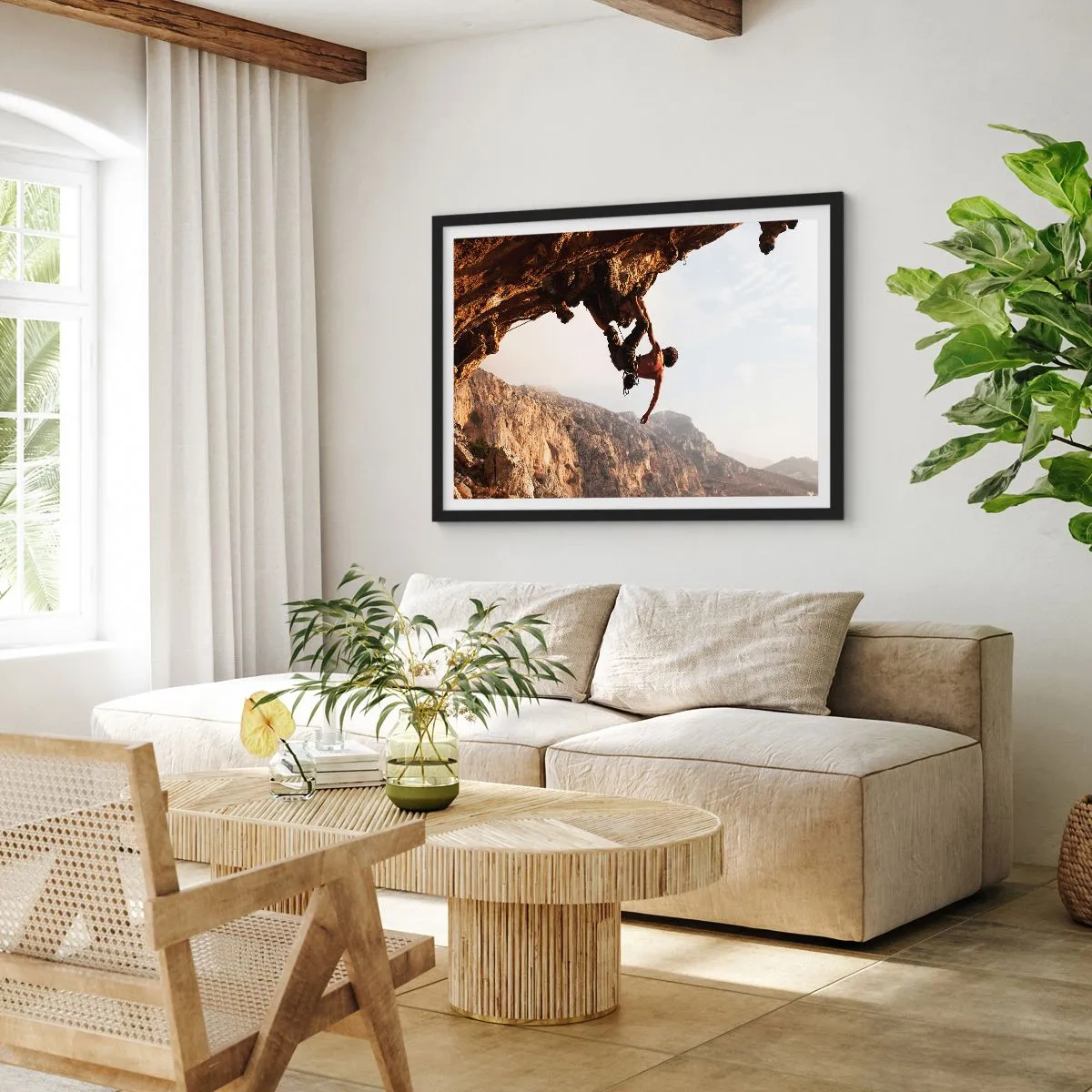 Affisch i svart ram - Världen i näven - 100x70 cm