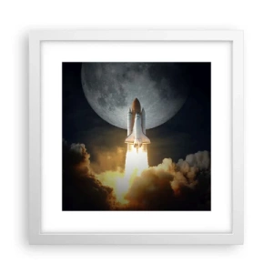 Affisch i vit ram - Början på ett utomjordiskt äventyr - 30x30 cm