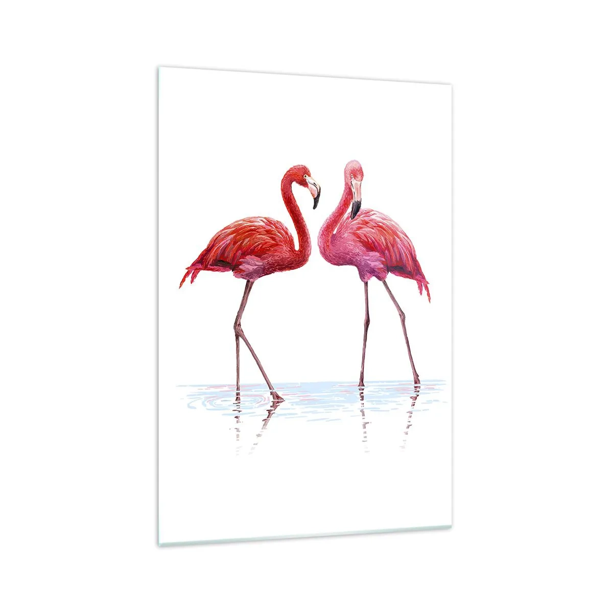 Glastavla - Bild på glas - Rosa rendez-vous - 70x100 cm