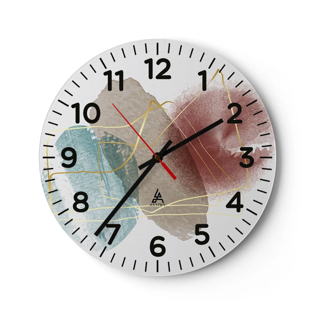 Väggklocka - Klocka på glas - Rummets pärlor - 30x30 cm