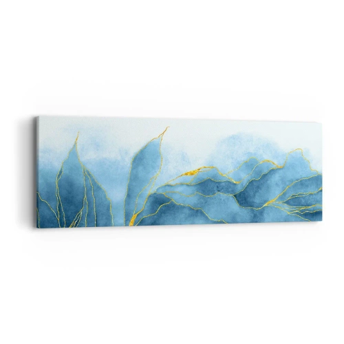 Canvastavla - Bild på duk - Blått i guld - 90x30 cm