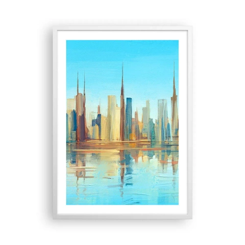 Affisch i vit ram - Solig metropol - 50x70 cm