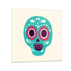 Glastavla - Bild på glas - Livet - nöje till döden - 30x30 cm