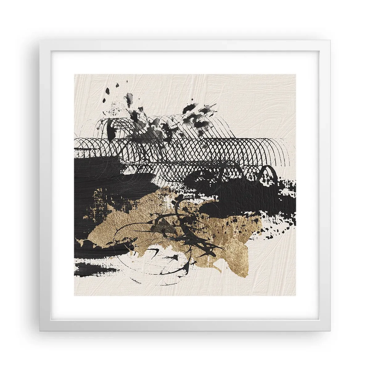 Affisch i vit ram - Komposition med passion - 40x40 cm