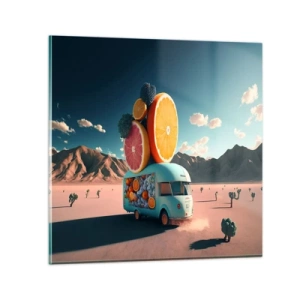 Glastavla - Bild på glas - En smak av semester - 70x70 cm