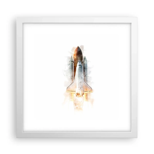 Affisch i vit ram - Upptäckare efter start - 30x30 cm