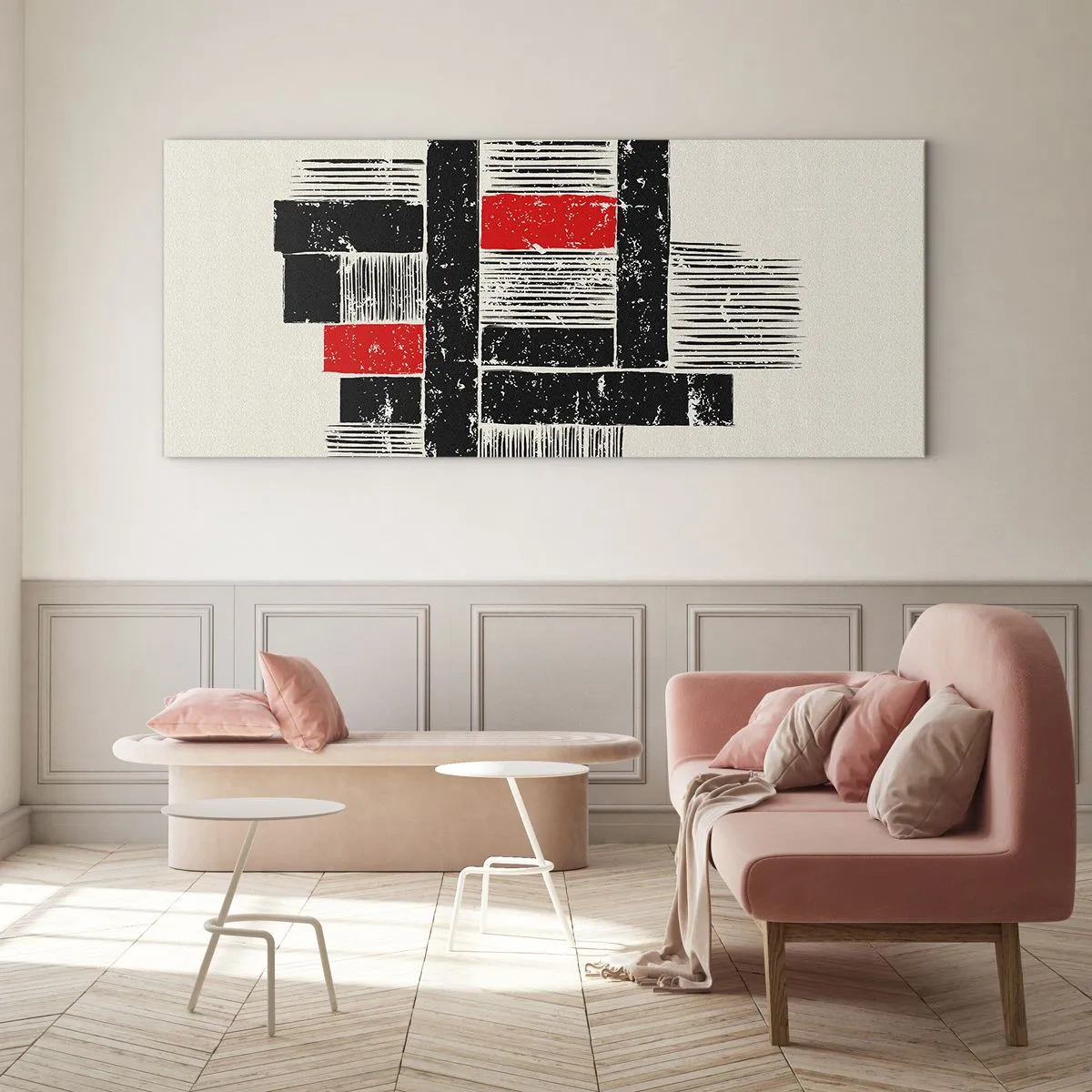 Glastavla - Bild på glas - Rött och svart - 120x50 cm