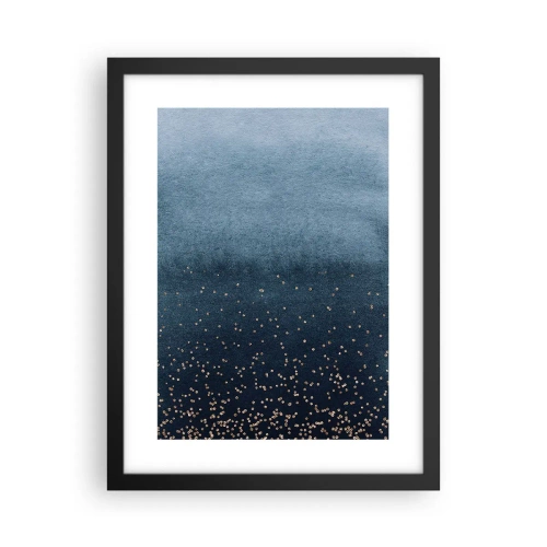 Affisch i svart ram - Komposition – blåa faser - 30x40 cm