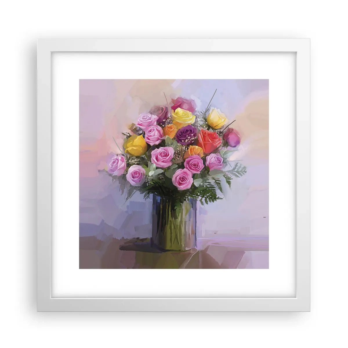 Affisch i vit ram - Stoppad skönhet - 30x30 cm