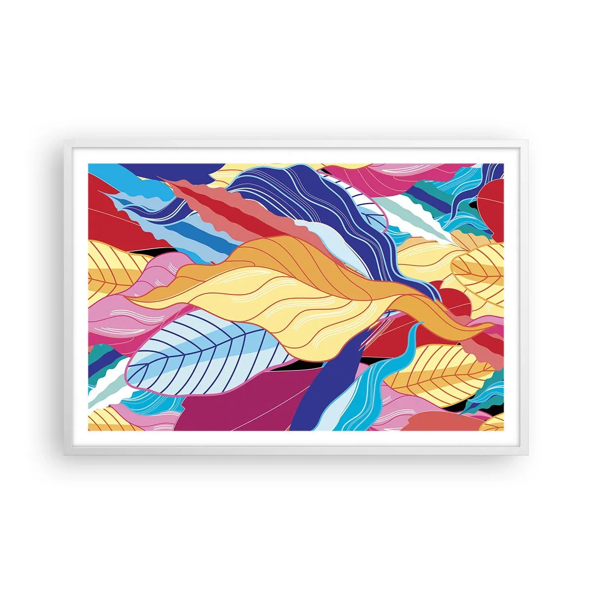 Affisch i vit ram - Färgglad röra - 91x61 cm
