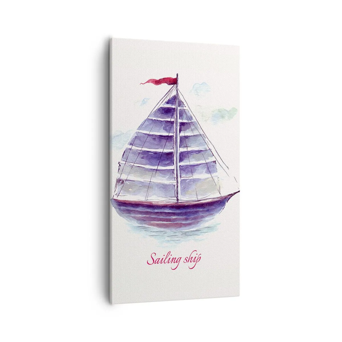 Canvastavla - Bild på duk - Fulla seglar och lugnt vatten - 55x100 cm