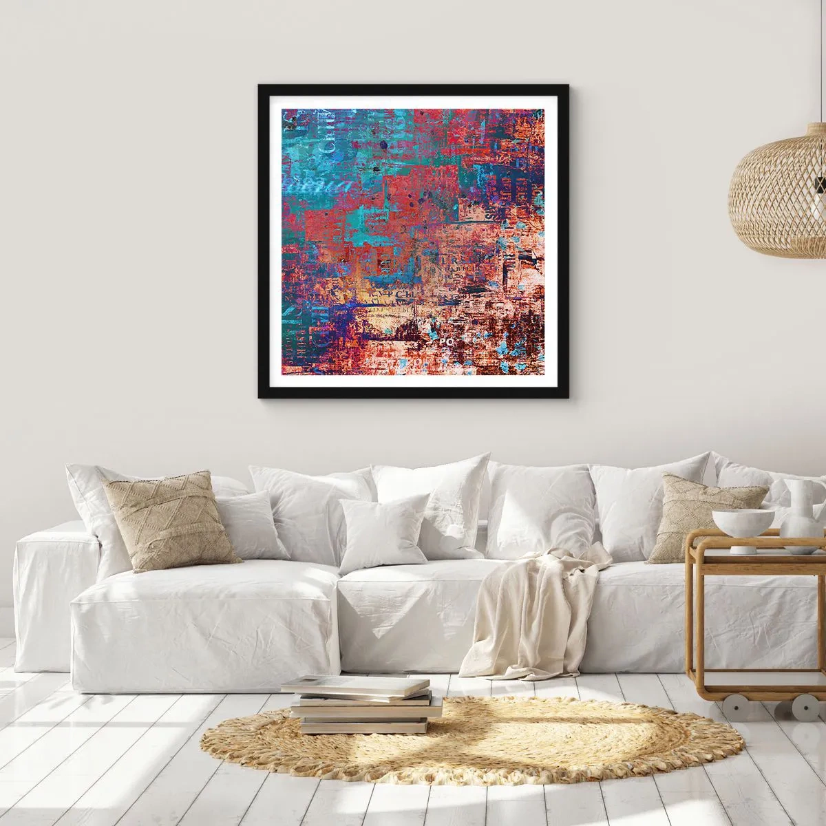 Affisch i svart ram - Minne och icke-minne - 40x40 cm