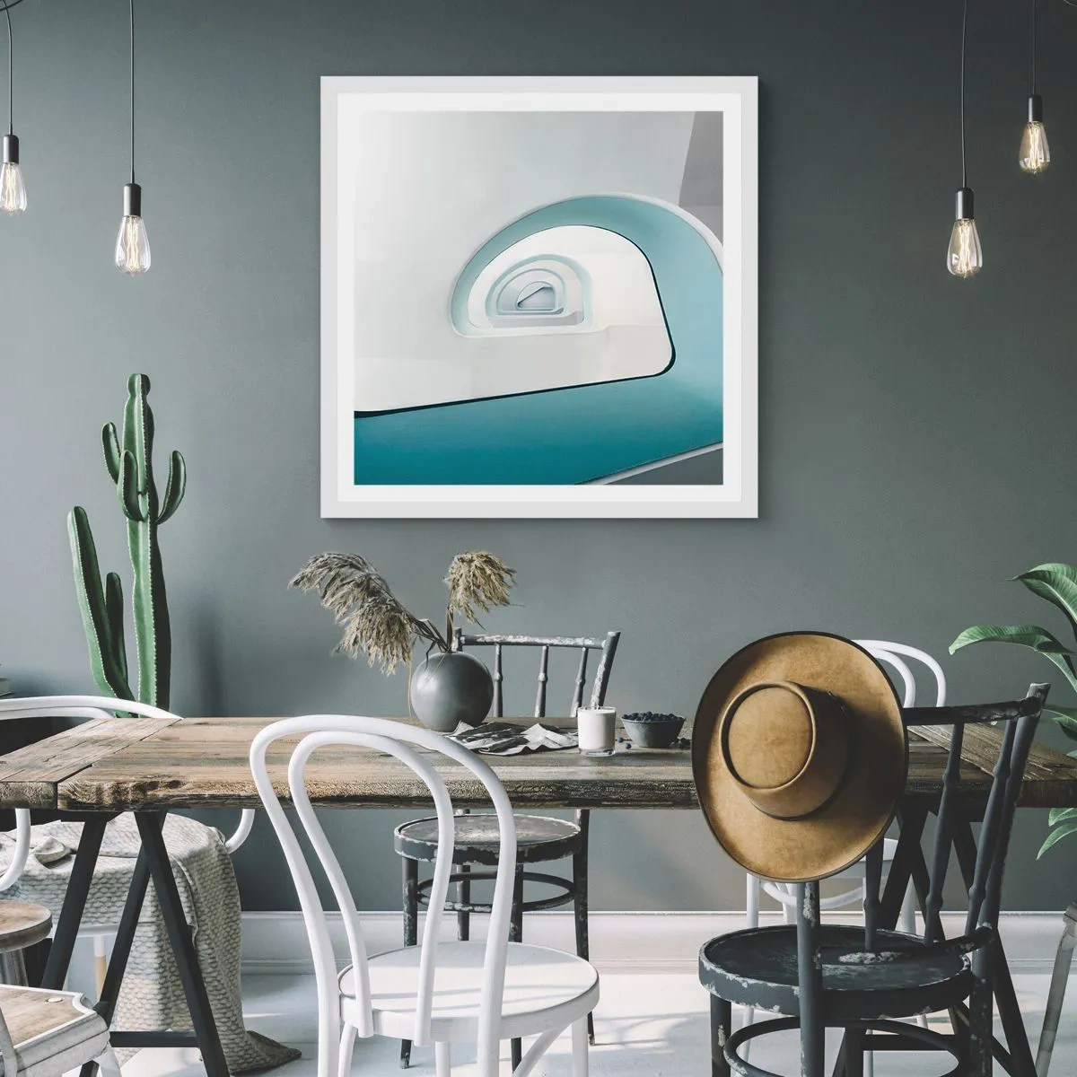 Affisch i vit ram - Till det blåas botten - 60x60 cm