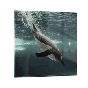 Glastavla - Bild på glas - Välkommen till min värld - 30x30 cm