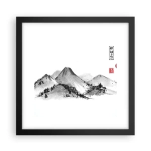 Affisch i svart ram - Bortom fjällen - 30x30 cm