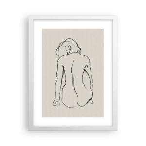 Affisch i vit ram - Naken flicka - 30x40 cm