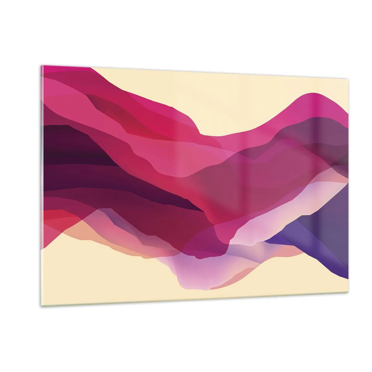 Glastavla - Bild på glas - Purpurfärgade vågor - 120x80 cm