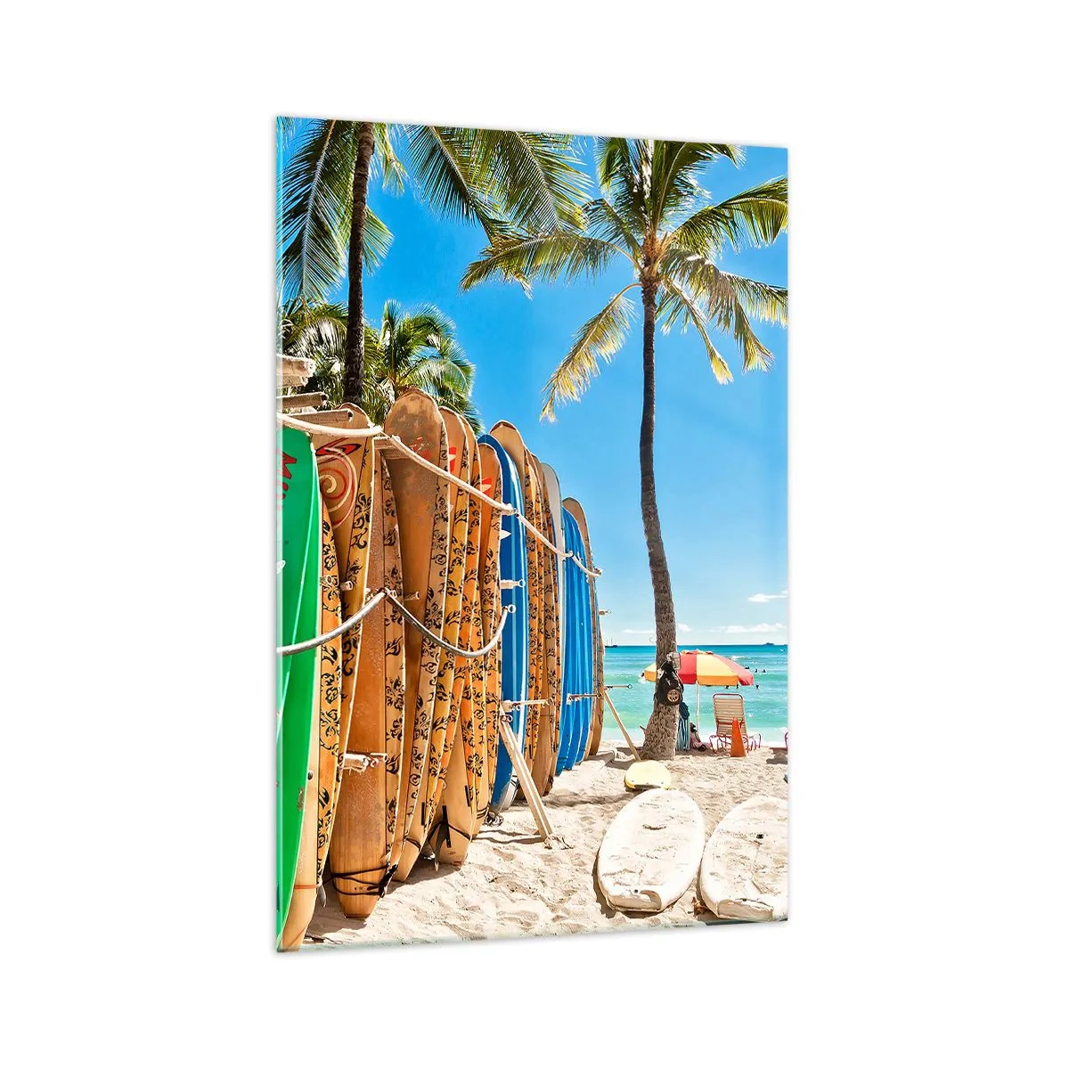 Glastavla - Bild på glas - Solig lek - 70x100 cm