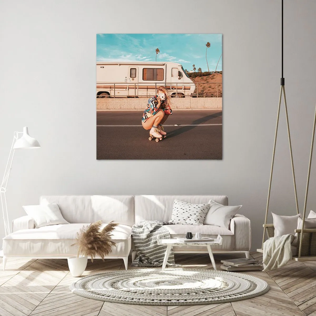 Canvastavla - Bild på duk - Ett leende, tack! - 70x70 cm