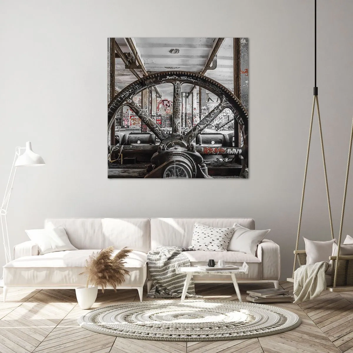 Canvastavla - Bild på duk - Fabrikens hemliga liv - 70x70 cm