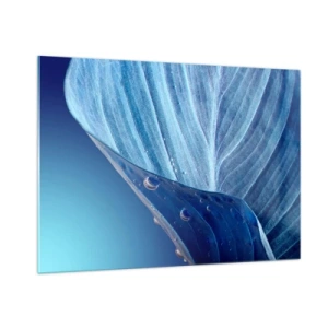 Glastavla - Bild på glas - Dolda droppar av blått - 100x70 cm