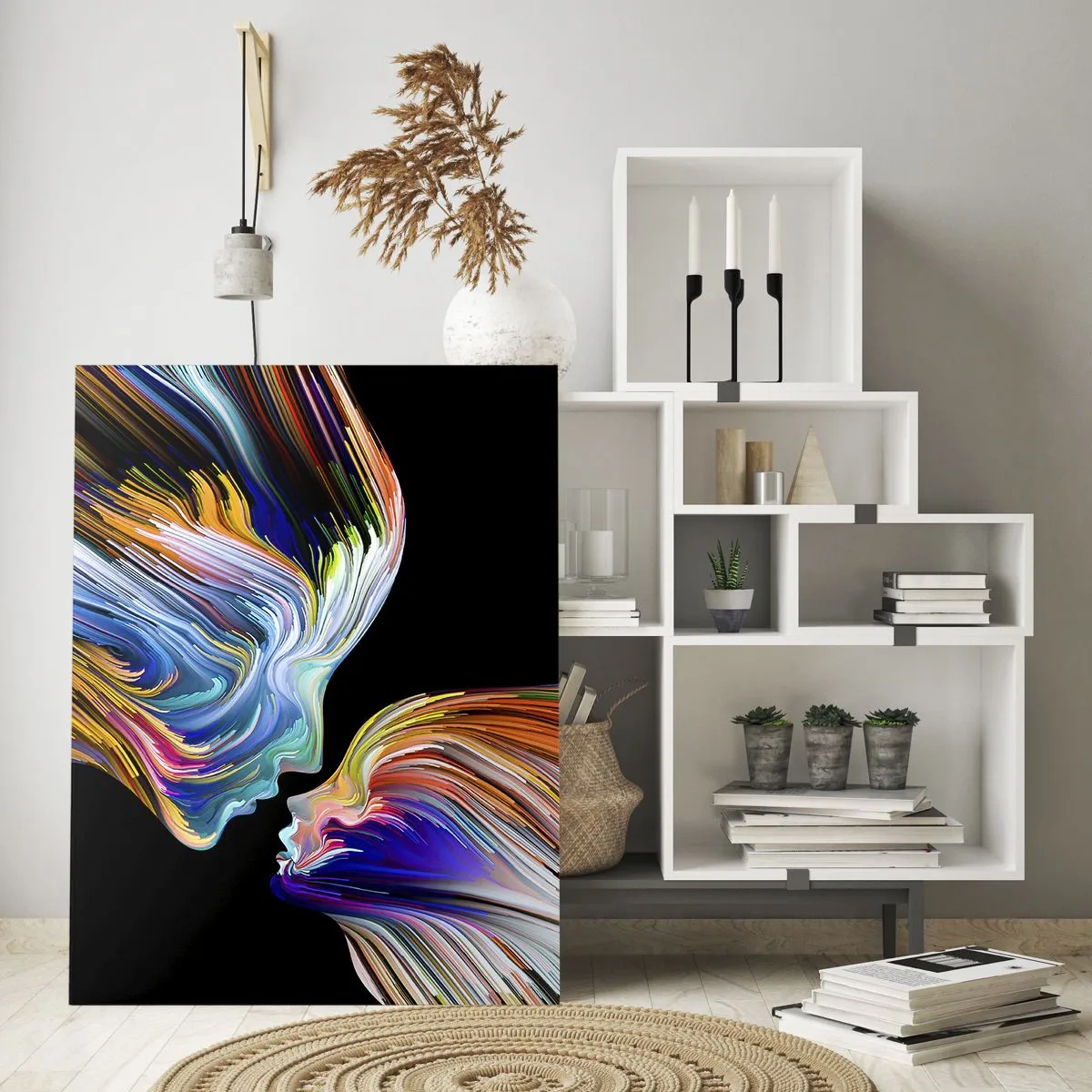 Glastavla - Bild på glas - Fusion av energi och ljus - 50x70 cm