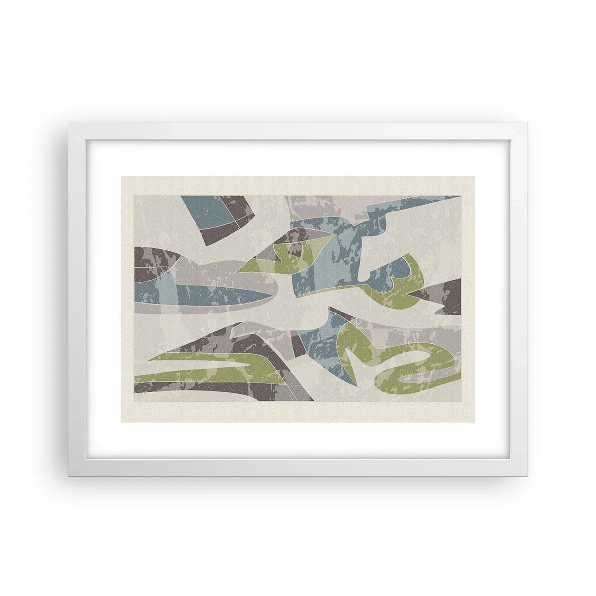 Affisch i vit ram - Komposition bakom glas - 40x30 cm