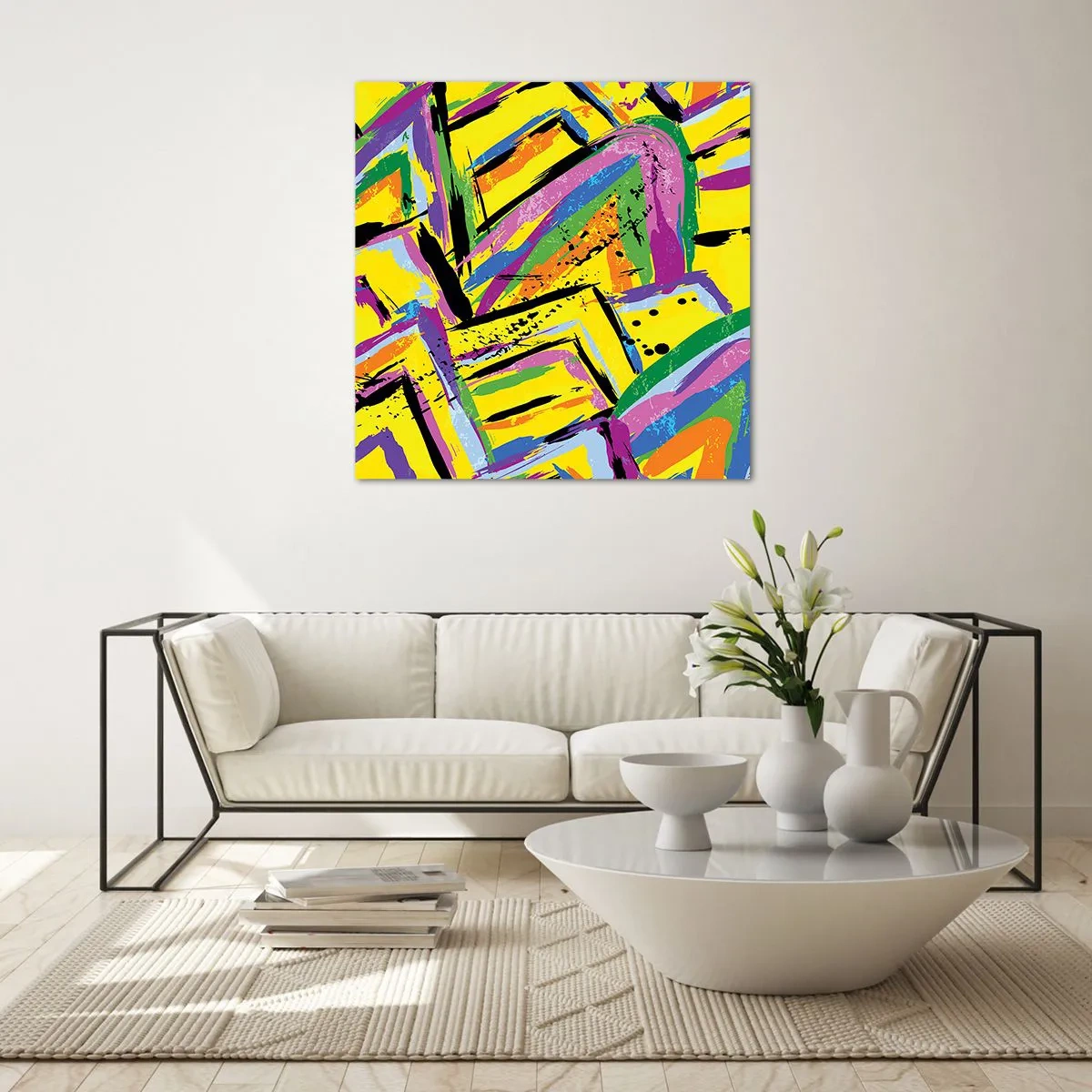 Glastavla - Bild på glas - Skriker av glädje - 30x30 cm