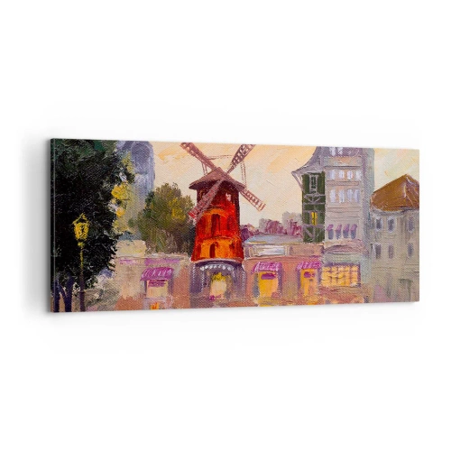 Canvastavla - Bild på duk - Ikoner av Paris – Moulin Rouge - 100x40 cm