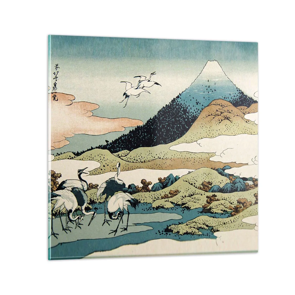 Glastavla - Bild på glas - I japansk anda - 30x30 cm