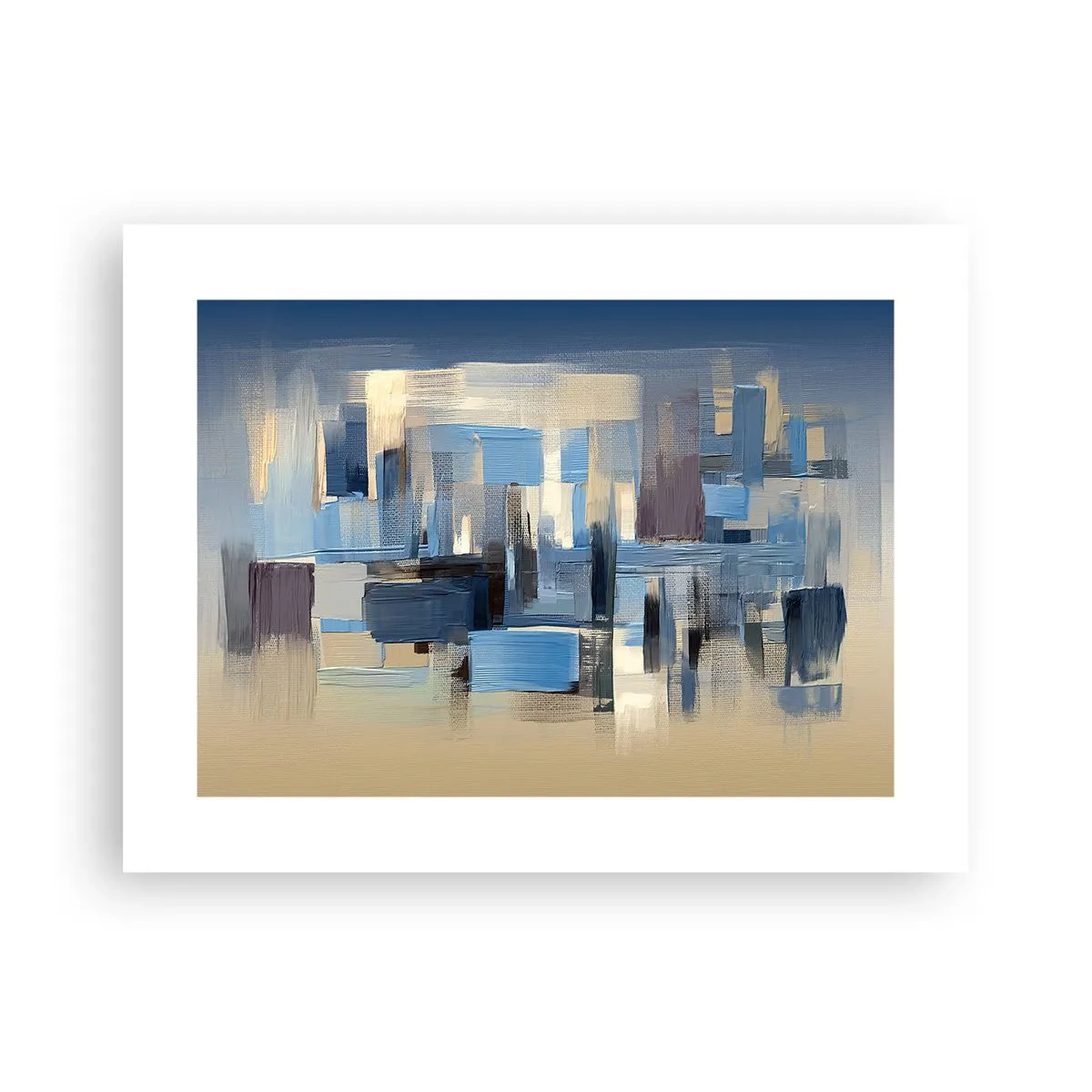 Affisch - Blå konstruktion - 40x30 cm