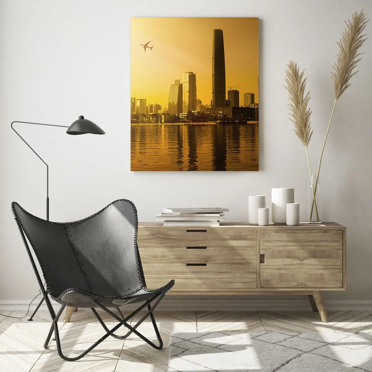 Glastavla - Bild på glas - Gyllene staden - 50x70 cm